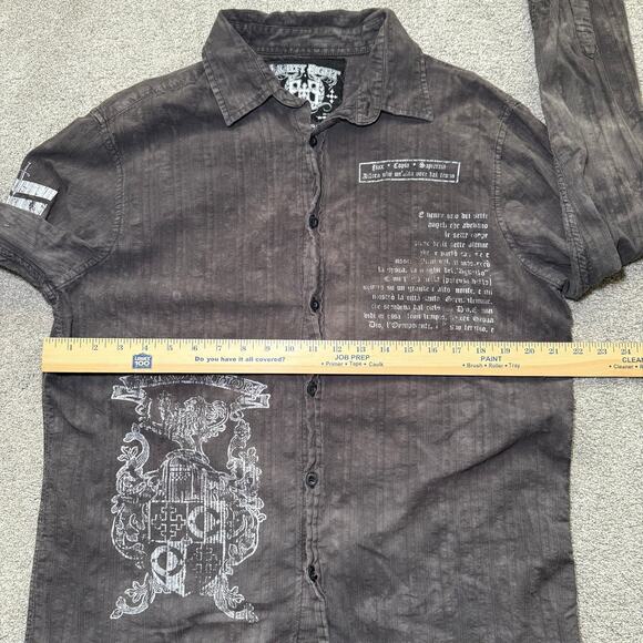 Y2K Eighty Eight Brand Black Long-Sleeve Button-up Goth Medieval Men’s XL - Picture 4 of 5